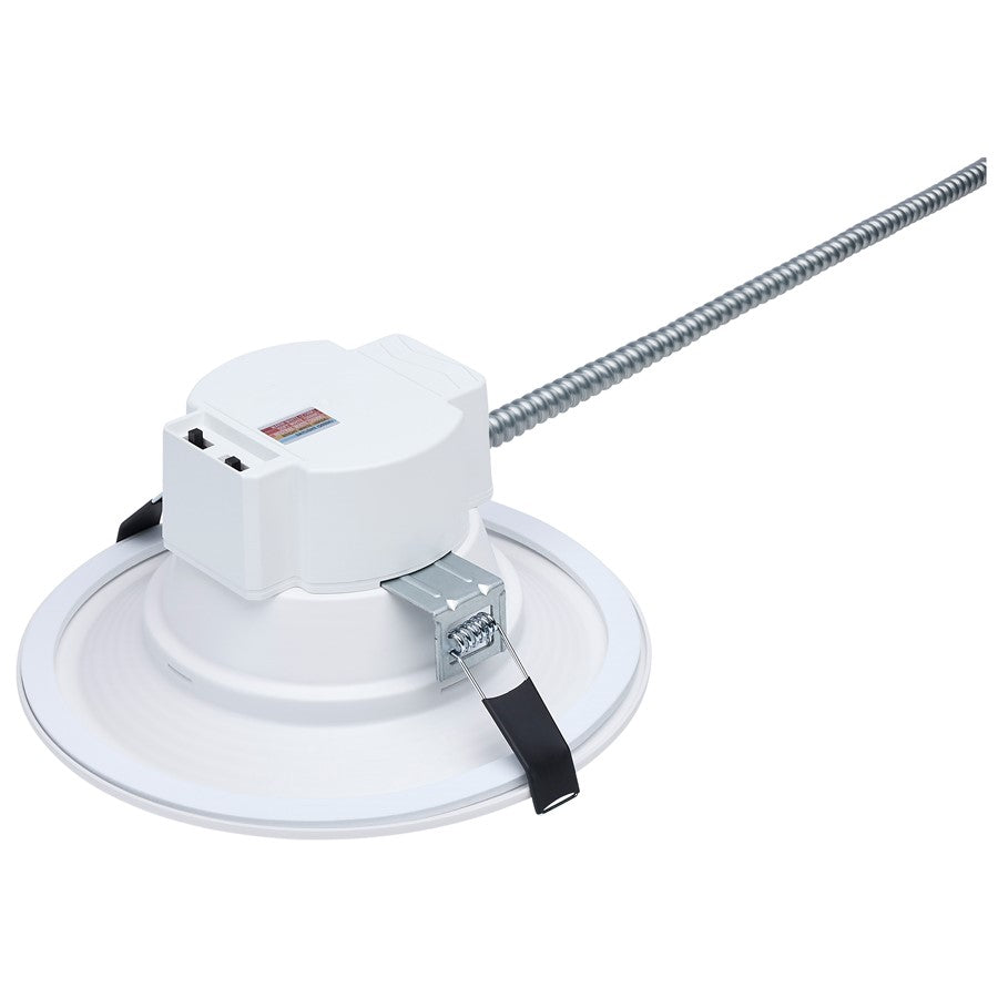 Nuvo Satco Plus Series 8in LED Recessed Downlight | Utility White Aluminum Regressed Baffle | Commercial & Residential Ceilings | 3200 | Model S21602