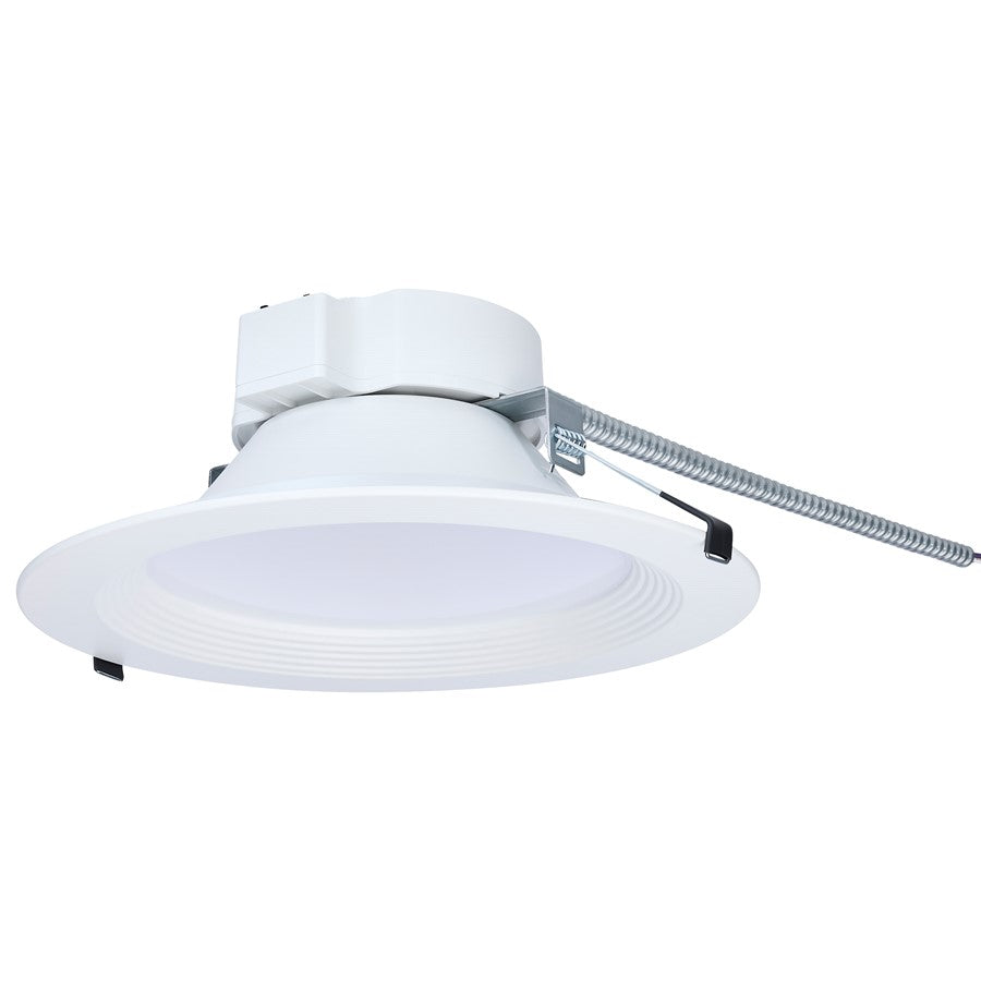 Nuvo Lighting S21603 10in Field-Selectable LED Downlight | White Utility Finish | Damp Location Recessed Light | 11 x 11 x 4 in | Model S21603