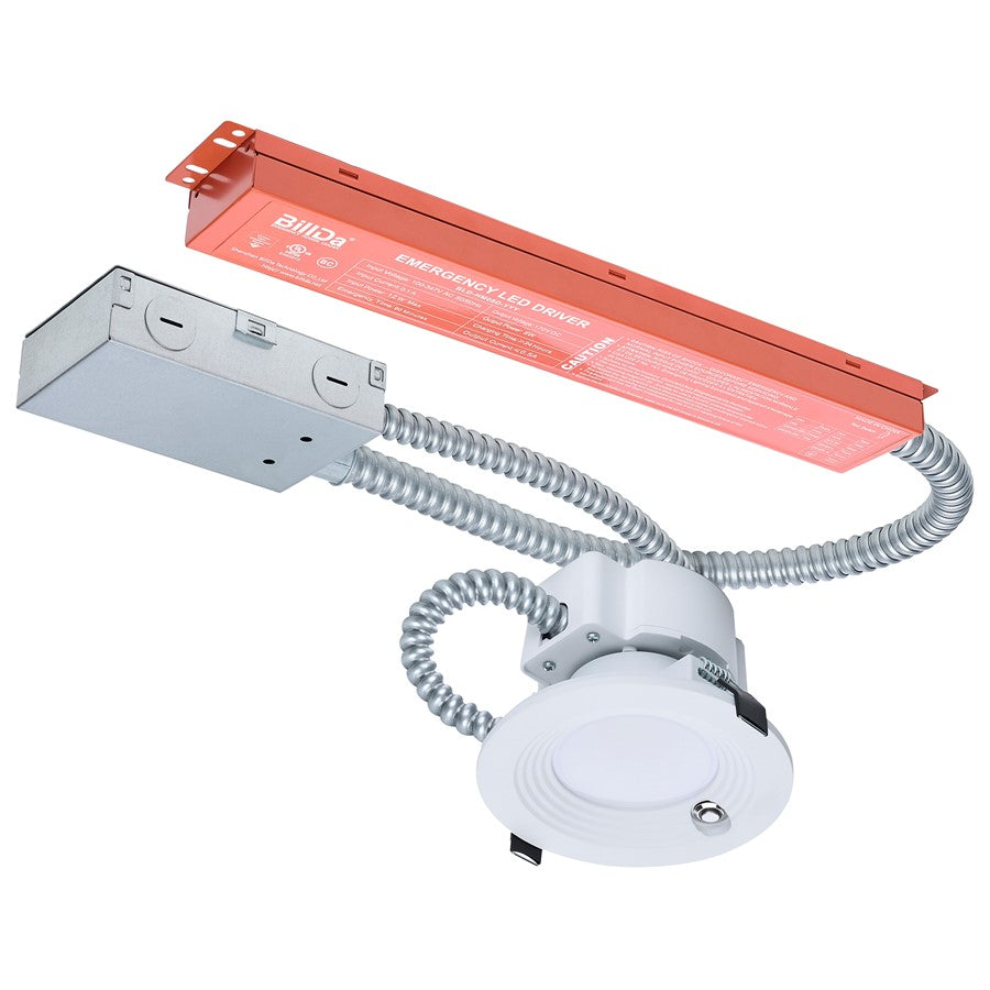 Nuvo Satco Plus Series 4in LED Downlight | Utility White Painted Aluminum Regressed Baffle | Commercial & Office Recessed Lighting | 1200 | Model S21604