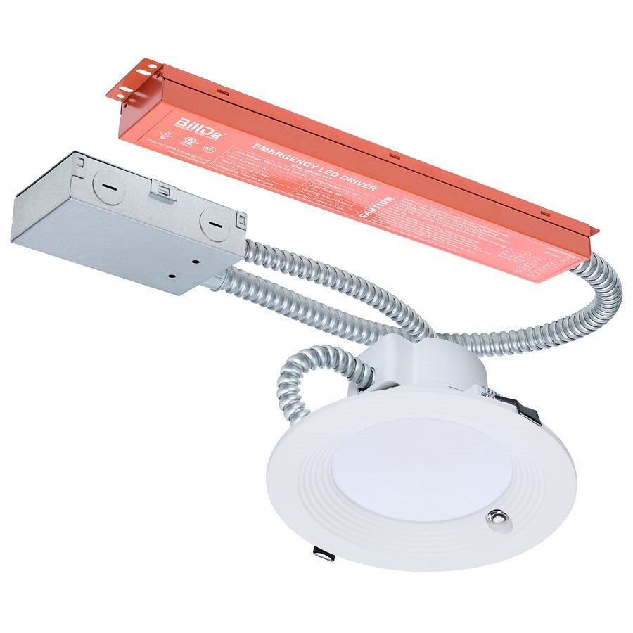 Nuvo Satco Plus Series 6in LED Recessed Downlight | Utility White Painted Aluminum with Frosted Lens | Commercial & Office Emergency | Model S21605