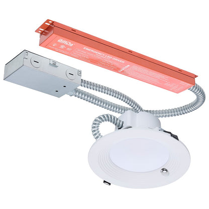Nuvo Satco Plus Series 6in LED Recessed Downlight | Utility White Painted Aluminum with Frosted Lens | Commercial & Office Emergency | Model S21605