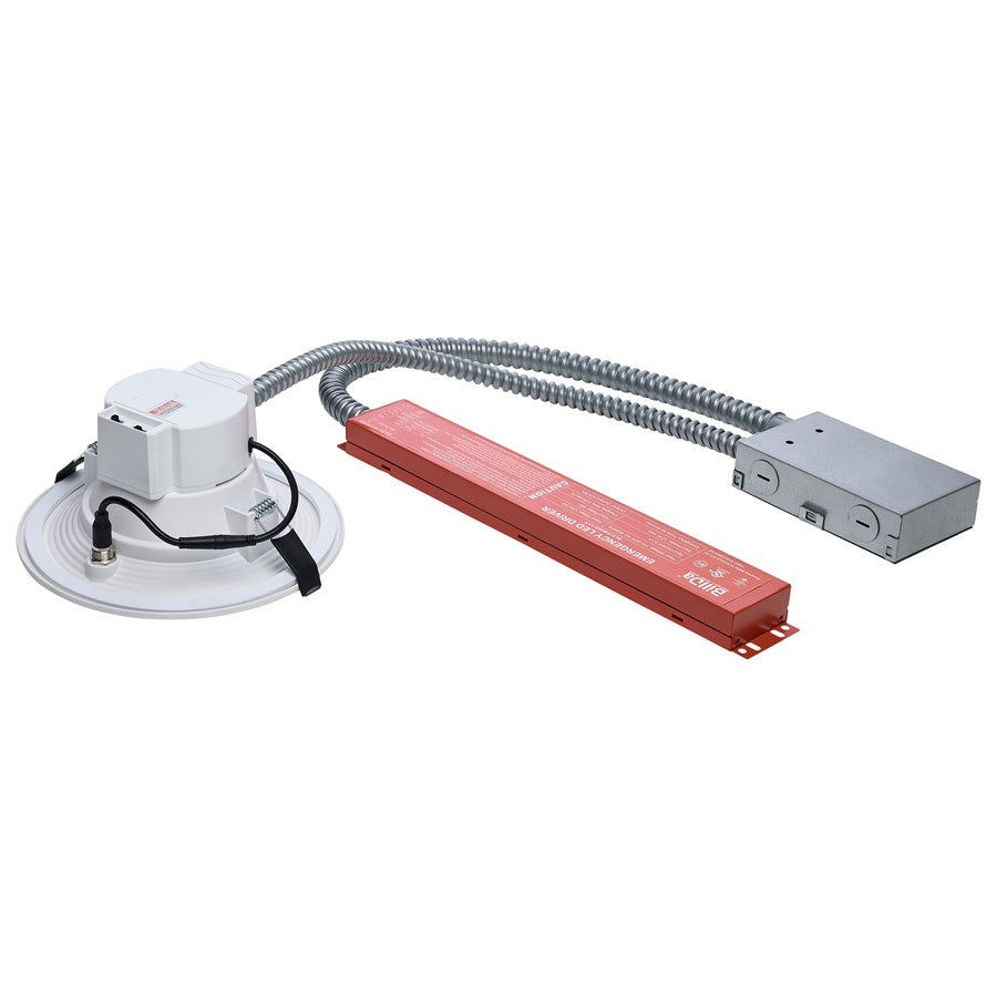 Nuvo Satco Plus Series 6in LED Recessed Downlight | Utility White Painted Aluminum with Frosted Lens | Commercial & Office Emergency | Model S21605