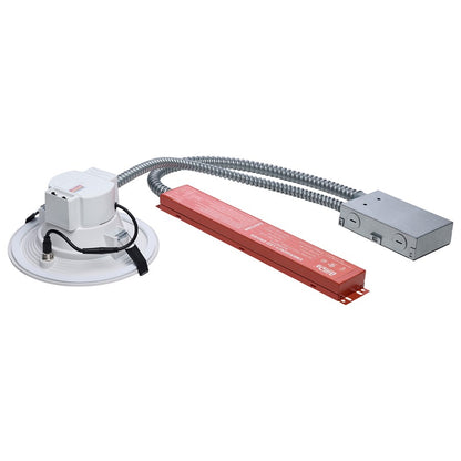 Nuvo Satco Plus Series 6in LED Recessed Downlight | Utility White Painted Aluminum with Frosted Lens | Commercial & Office Emergency | Model S21605