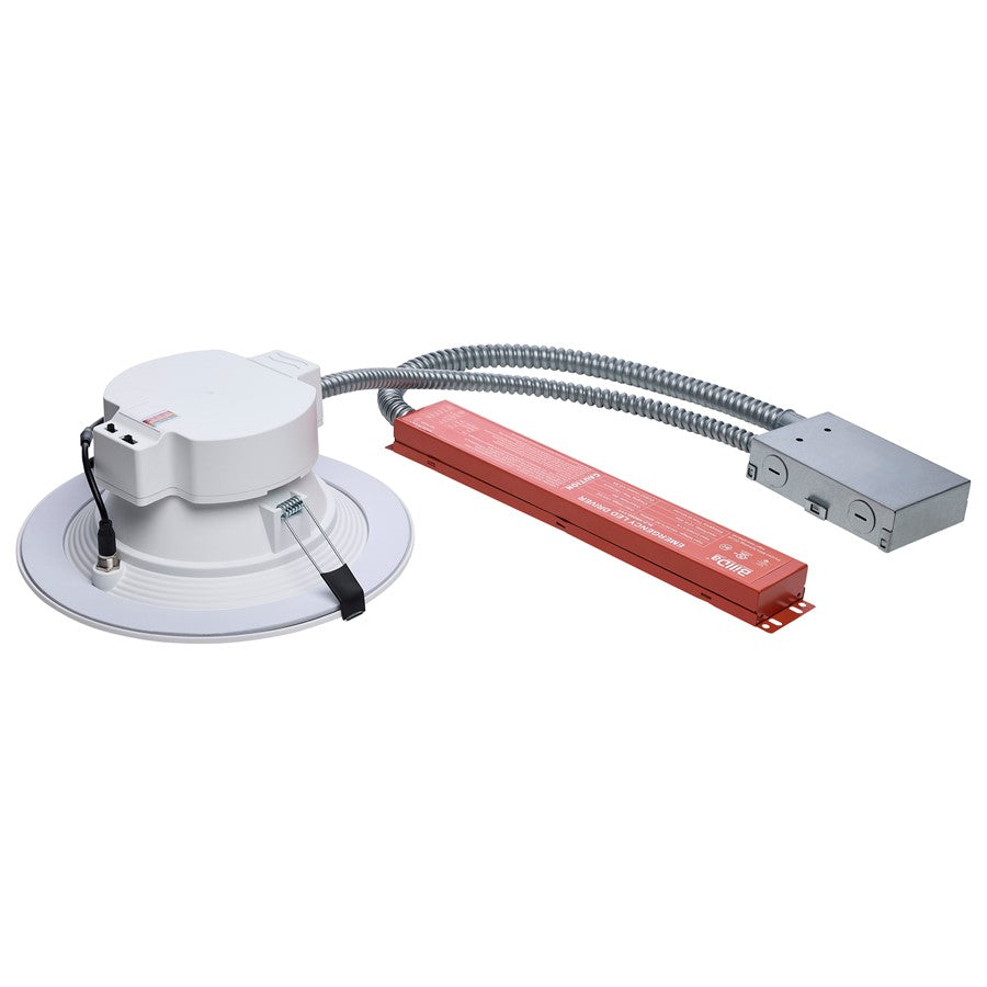Nuvo Satco Plus Series 8in 28W LED Recessed Downlight | White Aluminum Regressed Baffle | Commercial Offices & Corridors | 3200 Lumens, 5 | Model S21606