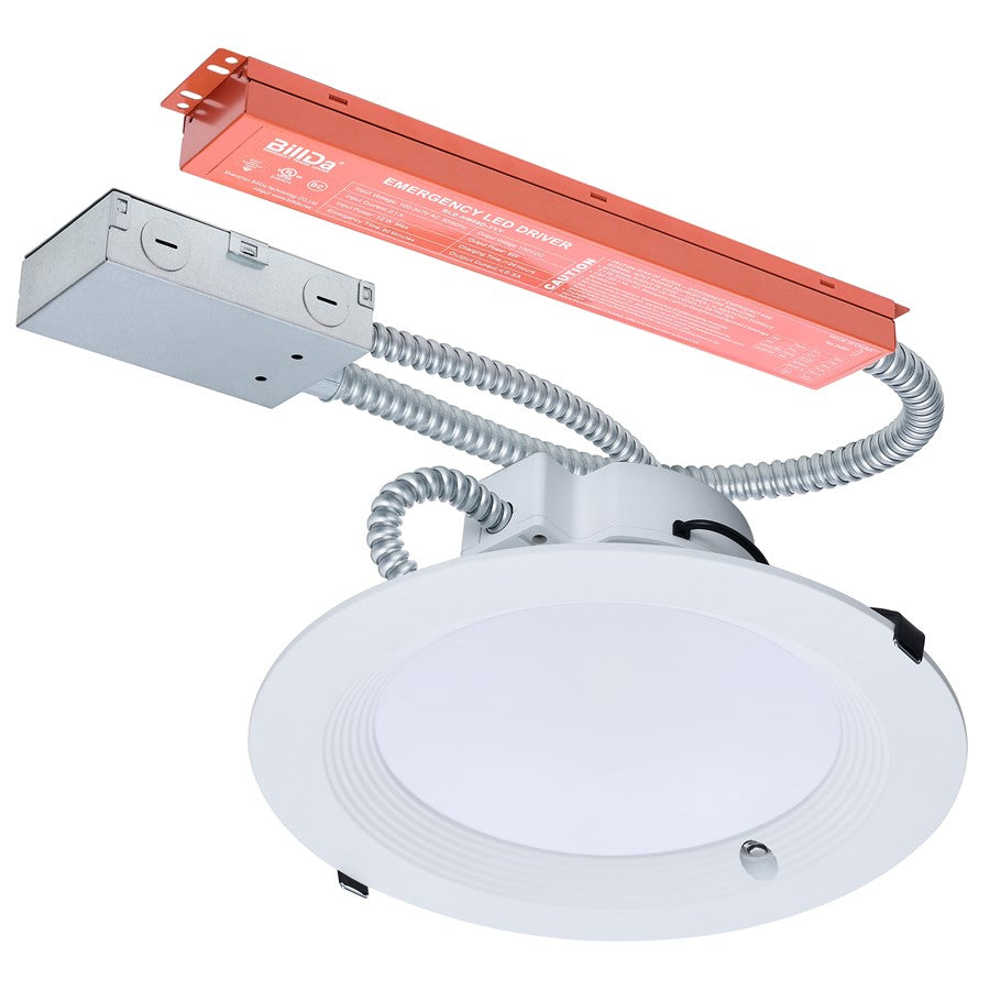 Nuvo Satco Plus Series 10in 38W LED Recessed Downlight | White Aluminum Regressed Baffle | Commercial & Utility Spaces | 4200 Lumens | Model S21607