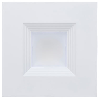 Nuvo Lighting Satco Plus Series 4in Square LED Downlight | Field-Selectable CCT & Wattage White Aluminum Regressed Baffle | Commercial | Model S21608