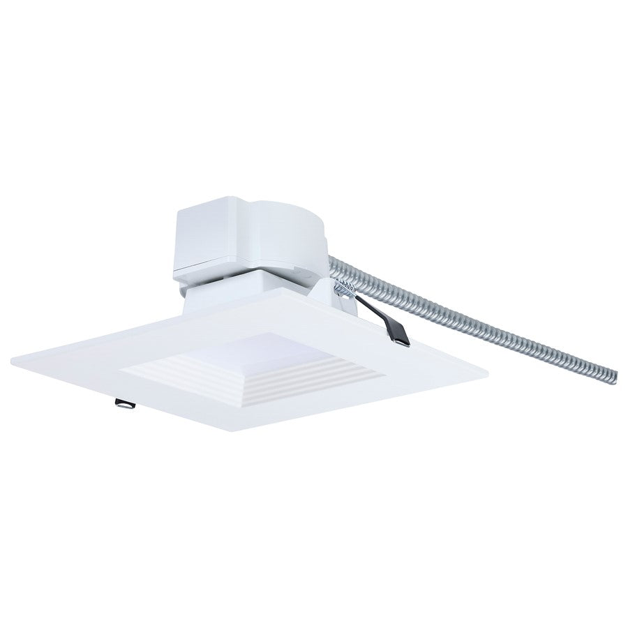 Nuvo Satco Plus Series 6in Square LED Downlight | White Painted Aluminum Regressed Baffle | Commercial Remodel & New Construction | 2200 | Model S21609