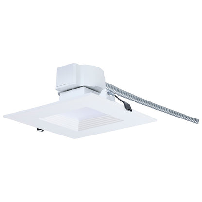 Nuvo Satco Plus Series 6in Square LED Downlight | White Painted Aluminum Regressed Baffle | Commercial Remodel & New Construction | 2200 | Model S21609