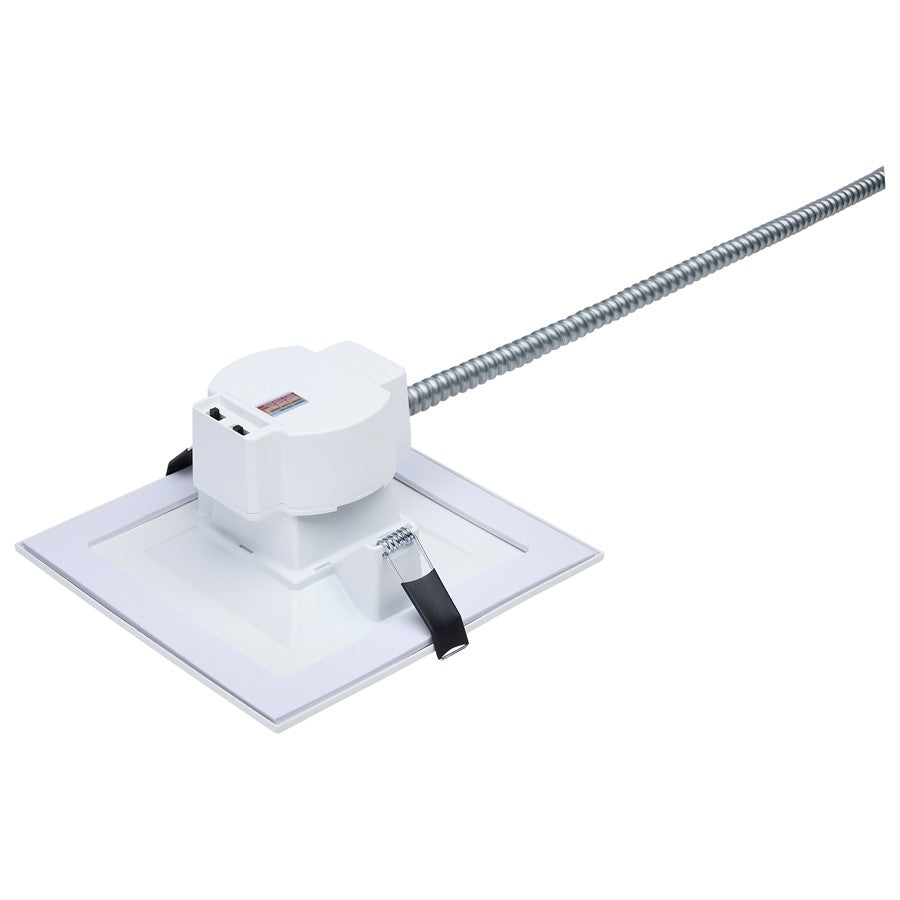 Nuvo Satco Plus Series 6in Square LED Downlight | White Painted Aluminum Regressed Baffle | Commercial Remodel & New Construction | 2200 | Model S21609