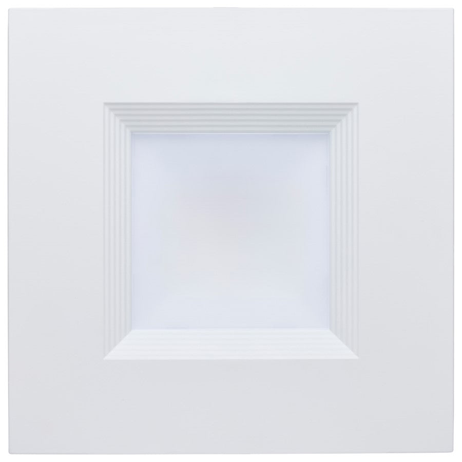 Nuvo Satco Plus Series 8in Square LED Downlight | Field-Selectable CCT & Wattage White Aluminum | Commercial & Damp Location Recessed Light | Model S21610
