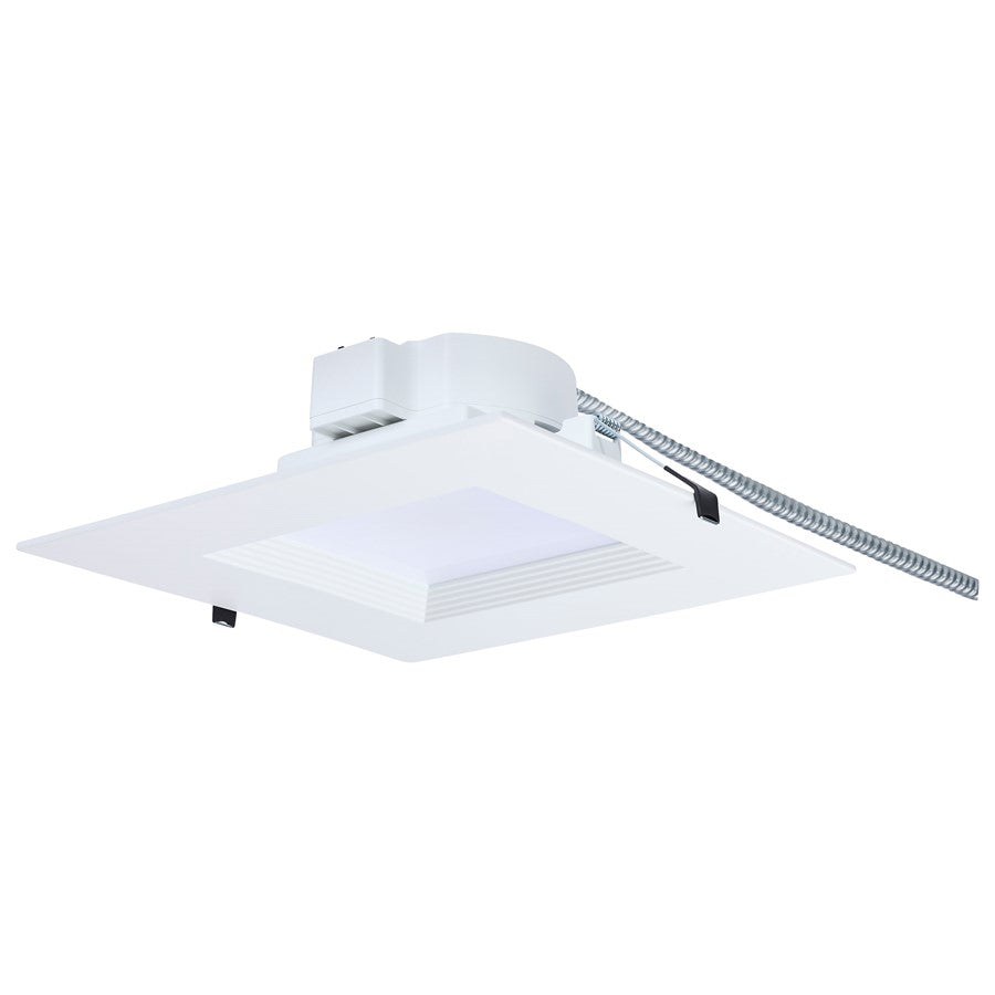 Nuvo Satco Plus Series 10in Square LED Downlight | Utility White Aluminum Regressed Baffle | Commercial & Remodel Recessed Lighting | 11 x | Model S21611