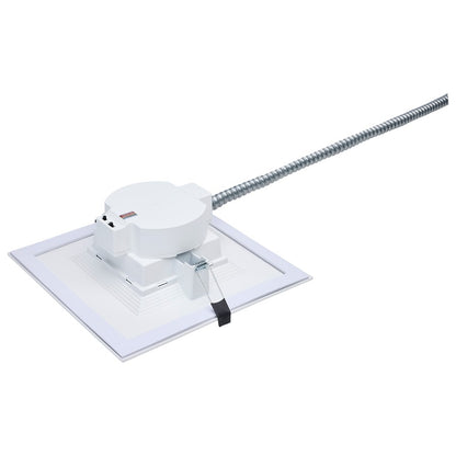 Nuvo Satco Plus Series 10in Square LED Downlight | Utility White Aluminum Regressed Baffle | Commercial & Remodel Recessed Lighting | 11 x | Model S21611