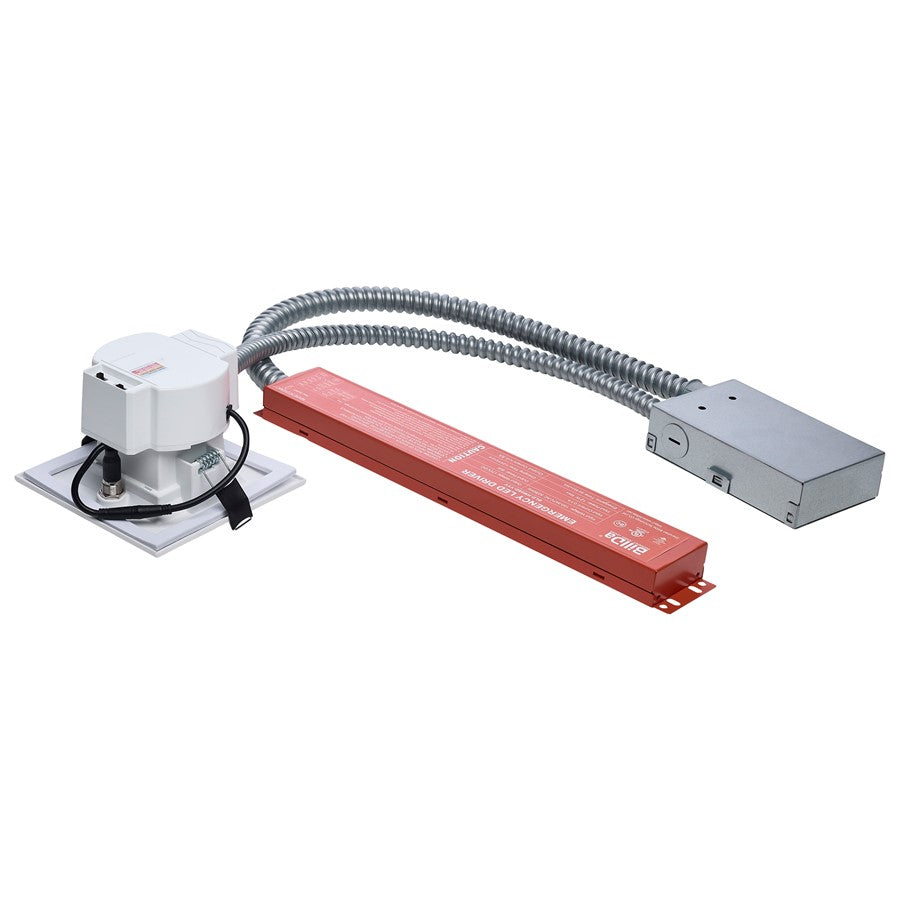Nuvo Satco Plus Series 4in Square LED Downlight | White Aluminum Regressed Baffle | Commercial & Emergency Lighting | 1200 Lumens | Model S21612