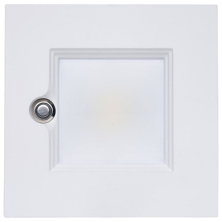 Nuvo Satco Plus Series 4in Square LED Downlight | White Aluminum Regressed Baffle | Commercial & Emergency Lighting | 1200 Lumens | Model S21612