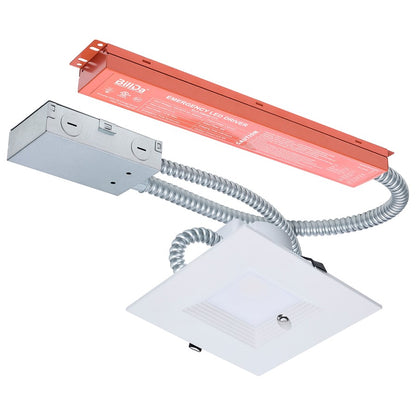 Nuvo Satco Plus Series 6in Square LED Downlight | White Painted Aluminum Regressed Baffle | Commercial Remodel & New Construction | Model S21613