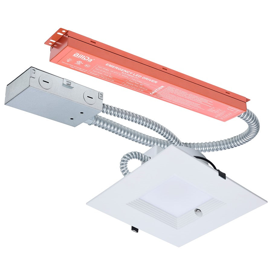 Nuvo Lighting Satco Plus Series 8in Square LED Downlight | Utility White Aluminum with Frosted Lens | Commercial & Emergency Lighting | Model S21614