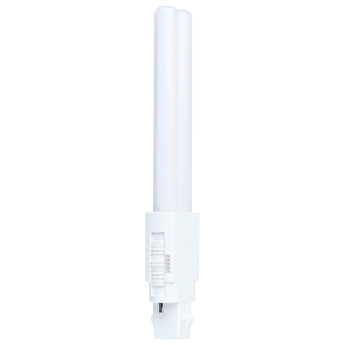 Nuvo 5W PLS LED 27K/3K/35K/4K/5K GX23 Base Omni Type A/B 120-277V, Wht
