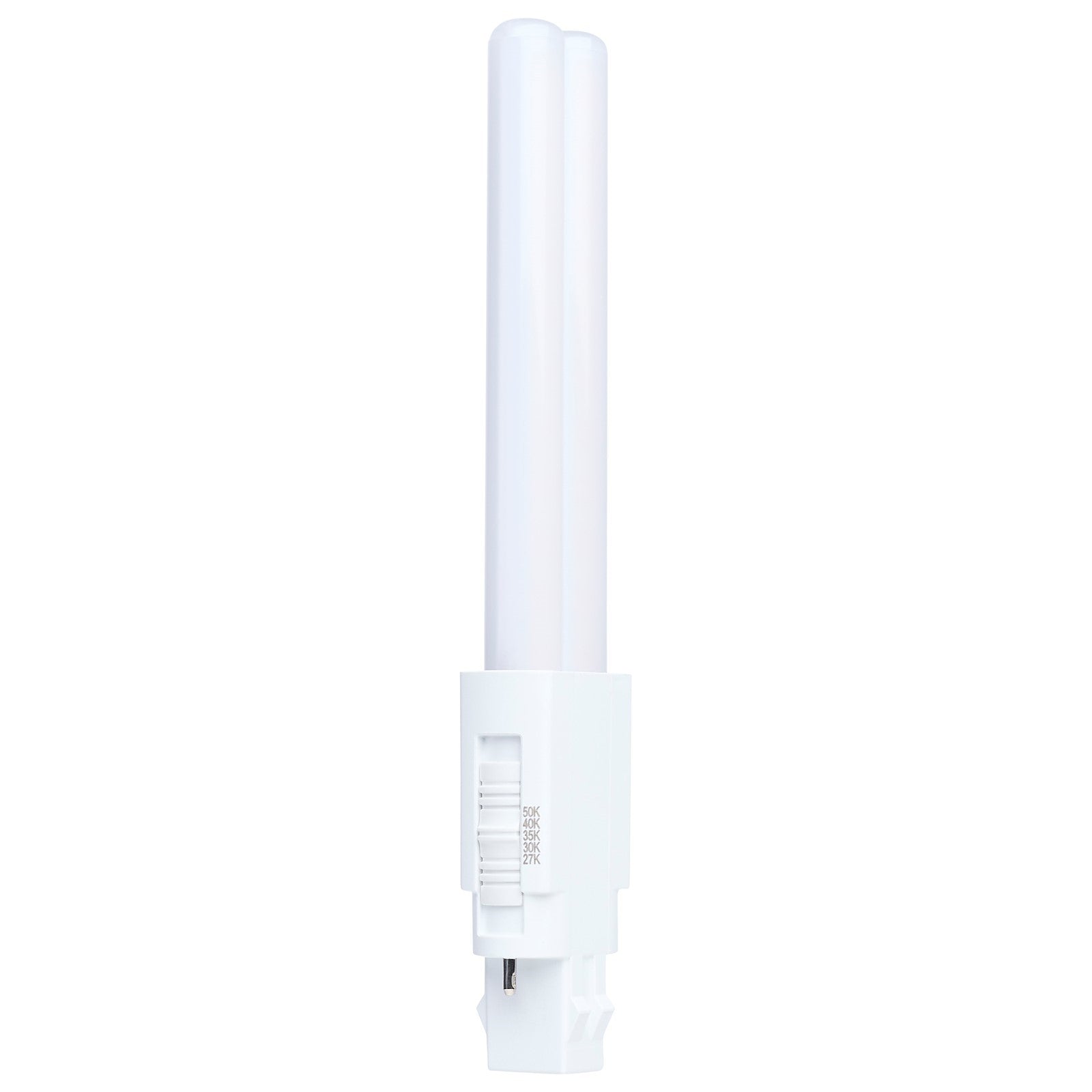 Nuvo 5W PLS LED 27K/3K/35K/4K/5K GX23 Base Omni Type A/B 120-277V, Wht