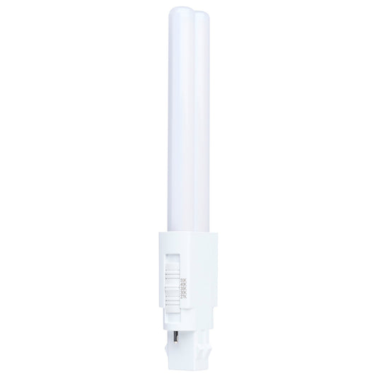 Nuvo 5W PLS LED 27K/3K/35K/4K/5K GX23 Base Omni Type A/B 120-277V, Wht