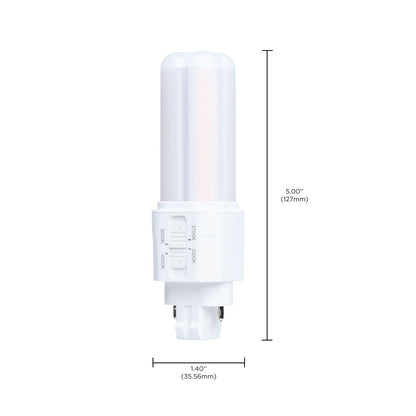 Nuvo Lighting S29882 5.5W PLC LED Bulb | CCT Selectable 2700K-4000K, Frosted Plastic | Type A+B, GX23 Base | 800 Lumens, 120-277V | Model S29882