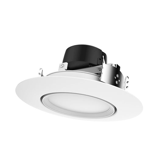 Nuvo Lighting S39474 5-6in LED Gimbal Retrofit Downlight | Modern White Finish | Kitchen & Bathroom Recessed Light | 800 Lumens 9W 4000K | Model S39474
