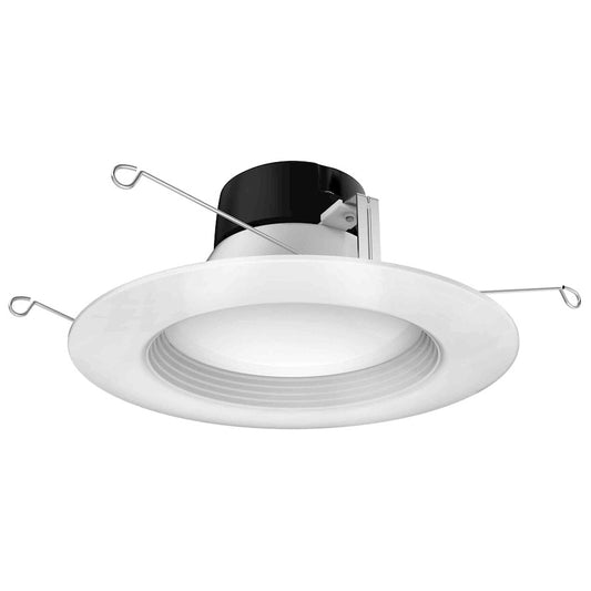 Nuvo Lighting Satco 6in 1-Light LED Downlight Retrofit | Modern White Finish | Kitchen & Bathroom Wet-Rated Ceiling Light | 800 Lumens | Model S39727