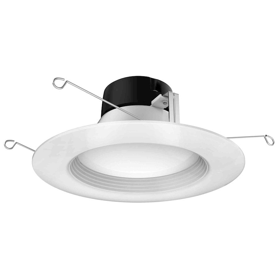Nuvo Satco 6in LED Downlight Retrofit | Modern White Finish | Bathroom & Kitchen Recessed Light | 1200 Lumens 2700K 13.5W Dimmable | Model S39740