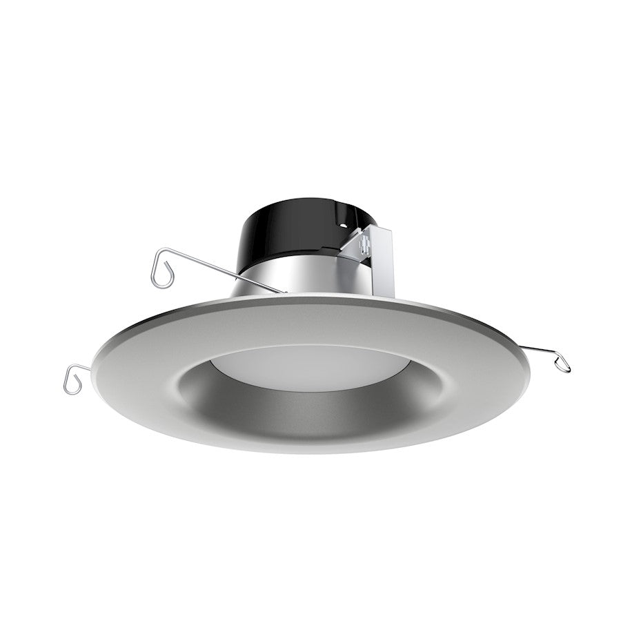 Nuvo Satco 6in 1-Light LED Downlight Retrofit | Modern Brushed Nickel | Bathroom & Kitchen Recessed Light | 800 Lumens 3000K Dimmable | Model S39745