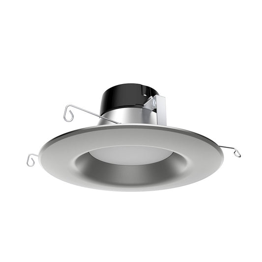 Nuvo Satco 6in 1-Light LED Downlight Retrofit | Modern Brushed Nickel | Bathroom & Kitchen Recessed Light | 800 Lumens 3000K Dimmable | Model S39745