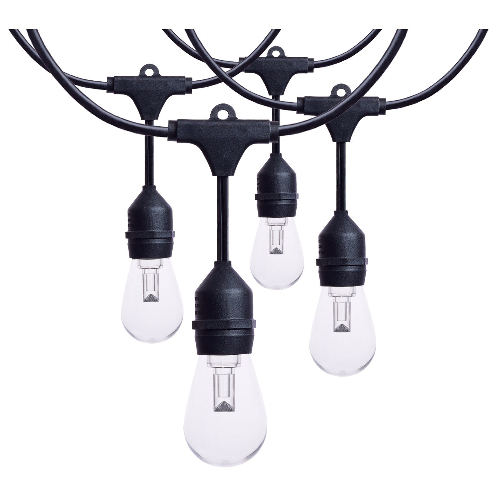 Nuvo Lighting S8031R1 24ft LED String Light | Decorative Black with S14 Lamps | Patio & Party Room | RGBTW with Remote | Model S8031R1