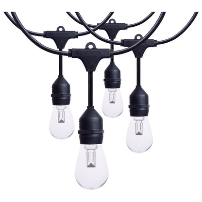 Nuvo Lighting S8031R1 24ft LED String Light | Decorative Black with S14 Lamps | Patio & Party Room | RGBTW with Remote | Model S8031R1