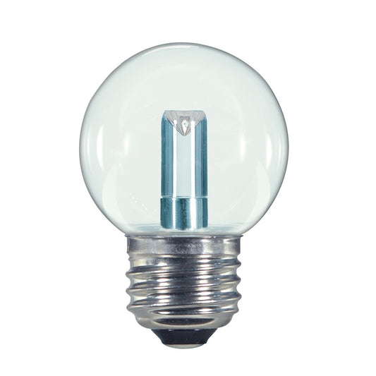 Nuvo Lighting Satco 1.4W LED G16 1/2 Clear Bulb | 2700K Warm White, 36 Lumens, E26 Medium Base | Accent & Decorative Lighting | 2.06 x 2.75 | Model S9158