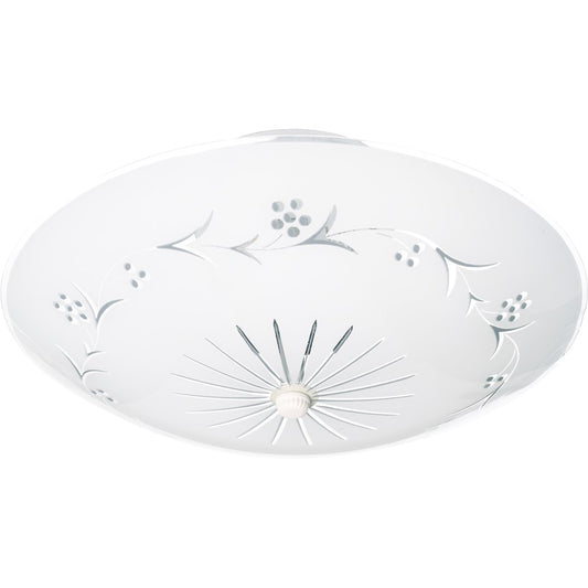 Nuvo Lighting 2-Light 12in Round Flush Mount | Traditional White Glass | Bathroom & Hallway Ceiling Light | 12 x 12 x 4.75 in | Model SF76-268