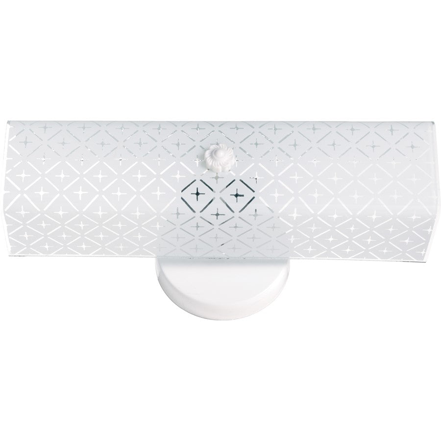 Nuvo Lighting SF76-276 14in 2-Light Vanity Light | Traditional White and Diamond U-Channel Glass | Bathroom Vanity | 14 x 4.75 x 4.25 in | Model SF76-276