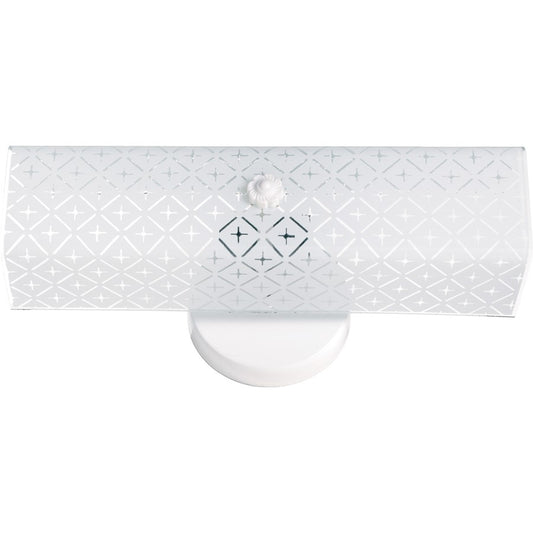 Nuvo Lighting SF76-276 14in 2-Light Vanity Light | Traditional White and Diamond U-Channel Glass | Bathroom Vanity | 14 x 4.75 x 4.25 in | Model SF76-276
