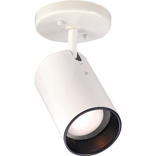 Nuvo Lighting Straight Cylinder 8.5in 1-Light Flush Mount | Traditional White Aluminum Shade | Hallway & Bathroom Ceiling Light | 8.5 in H | Model SF76-412