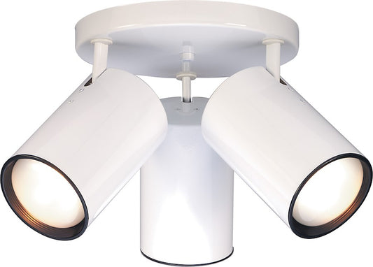 Nuvo Lighting 18in 3-Light Flush Mount | Traditional White Aluminum | Kitchen & Hallway Ceiling Light | 18 x 10 in | Model SF76-422