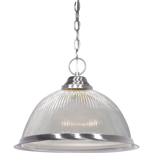 Nuvo Lighting SF76-446 15in 1-Light Pendant | Traditional Brushed Nickel and Clear Glass | Kitchen Island & Dining Room | 15 x 15 x 10.5 | Model SF76-446