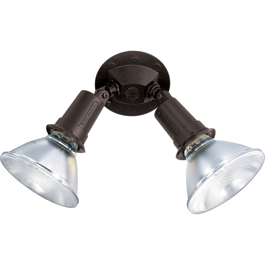 Nuvo SF76-523 10in 2-Light Flood Light | Traditional Black Aluminum Adjustable Swivel | Outdoor Exterior & Security Lighting | 10 x 5 in | Model SF76-523