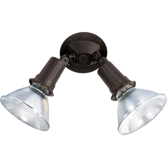 Nuvo SF76-523 10in 2-Light Flood Light | Traditional Black Aluminum Adjustable Swivel | Outdoor Exterior & Security Lighting | 10 x 5 in | Model SF76-523