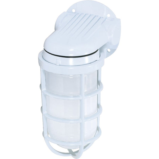 Nuvo SF76-615 1-Light Outdoor Wall Mount | Industrial White and Frosted Glass | Covered Patio & Entryway | 4.25 x 9.375 in | Model SF76-615