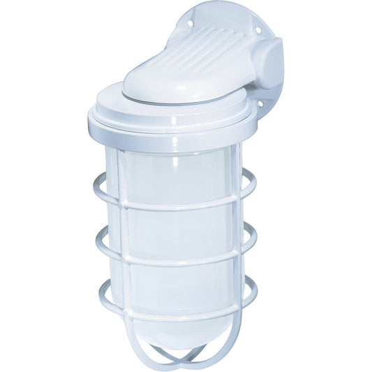 Nuvo SF76-617 1-Light Outdoor Wall Sconce | Traditional White and Frosted Glass | Covered Patio & Entryway | 5.5 x 11 in | Model SF76-617