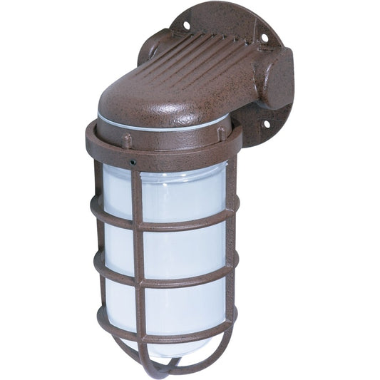 Nuvo SF76-621 1-Light Outdoor Wall Mount | Industrial Old Bronze and Frosted Glass | Covered Patio & Entryway | 4.25 x 9.375 in | Model SF76-621
