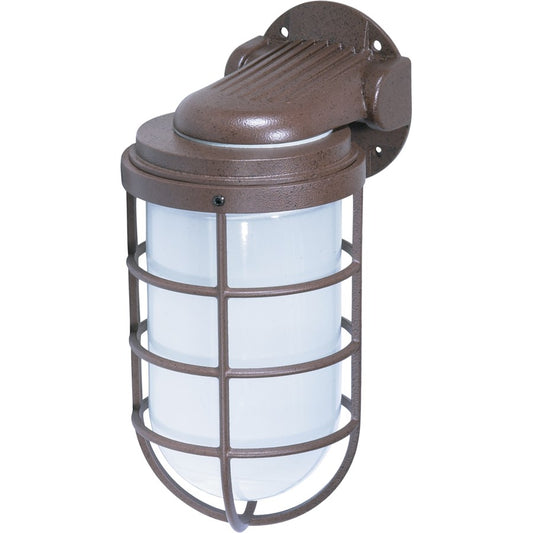 Nuvo SF76-623 11in 1-Light Outdoor Wall Mount | Traditional Old Bronze and Frosted Glass | Covered Patio & Entryway | 5.5 x 11 in | Model SF76-623