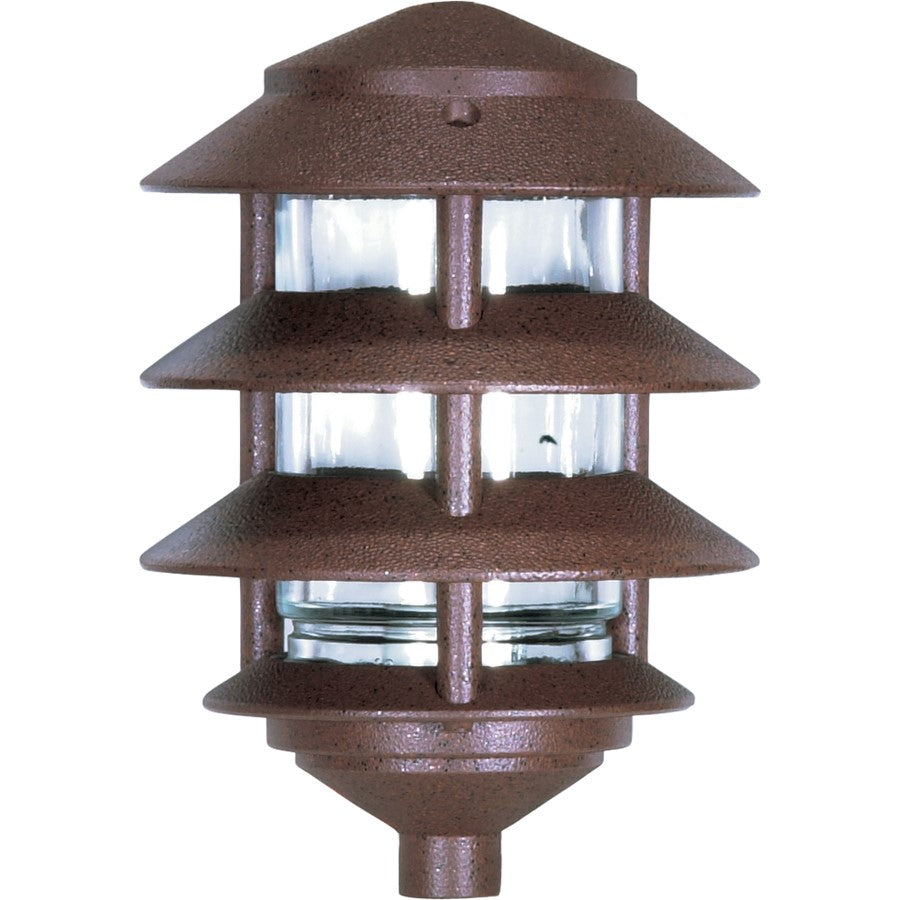 Nuvo Lighting 4 Louver Pagoda 8.6in 1-Light Garden Light | Traditional Old Bronze | Landscape & Pathway Accent | 6.1 x 8.6 in, Wet Rated | Model SF76-633