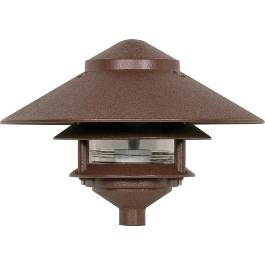 Nuvo Lighting 3 Louver Large 10in Top Pagoda Outdoor Wall Light | Traditional Old Bronze | Covered Patio & Entryway | 9.625 x 7.125 in | Model SF76-635