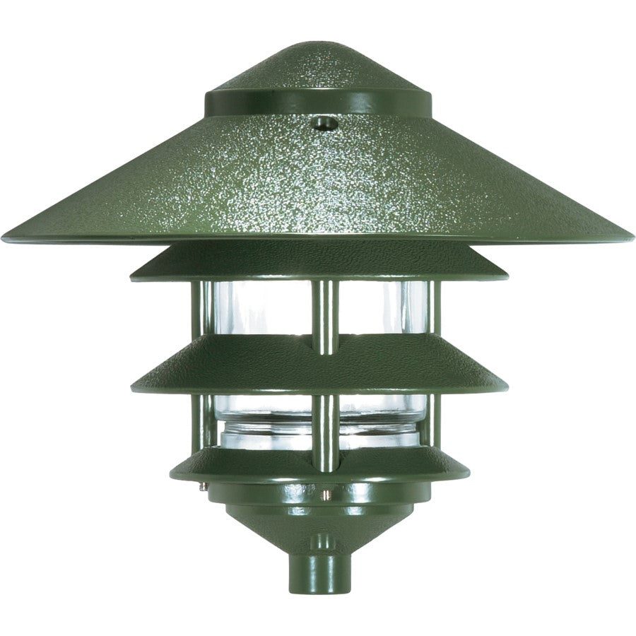 Nuvo Lighting 4 Louver Large 10in Top Pagoda | Traditional Green Outdoor Wall Sconce | Covered Patio & Entryway | 9.625 x 9.625 x 8.625 in | Model SF76-636