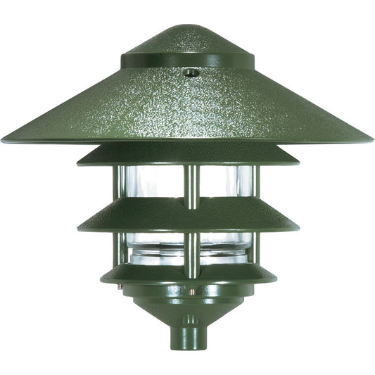 Nuvo Lighting 4 Louver Large 10in Top Pagoda | Traditional Green Outdoor Wall Sconce | Covered Patio & Entryway | 9.625 x 9.625 x 8.625 in | Model SF76-636