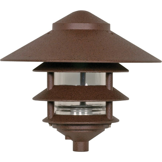 Nuvo Lighting 4-Louver Large 10in Top Pagoda Outdoor Wall Light | Traditional Old Bronze | Covered Patio & Entryway | 9.625 x 9.625 x | Model SF76-637
