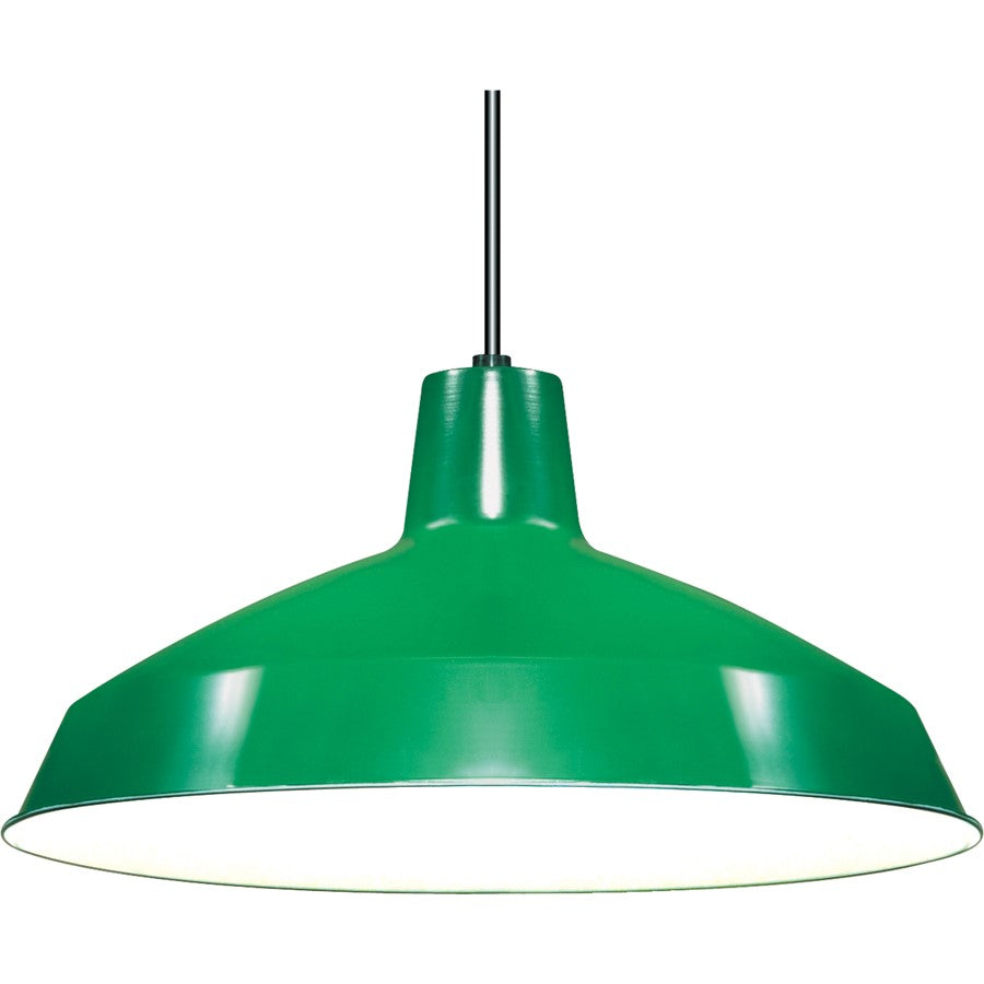 Nuvo Warehouse 16in 1-Light Pendant | Traditional Green Aluminum Warehouse Shade | Kitchen Island & Dining Room | 16 x 16 x 8.125 in | Model SF76-660